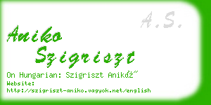 aniko szigriszt business card